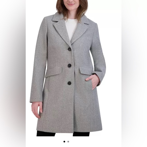 LAUNDRY BY SHELLI SEGAL GRAY SINGLE-BREASTED WALKER TRENCH COAT WOMENS SIZE XXL - Picture 1 of 11